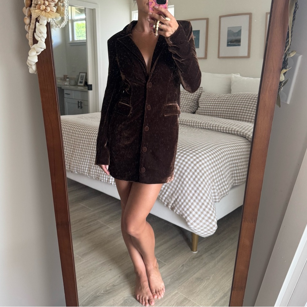 House of Harlow Velvet Fringe Dress